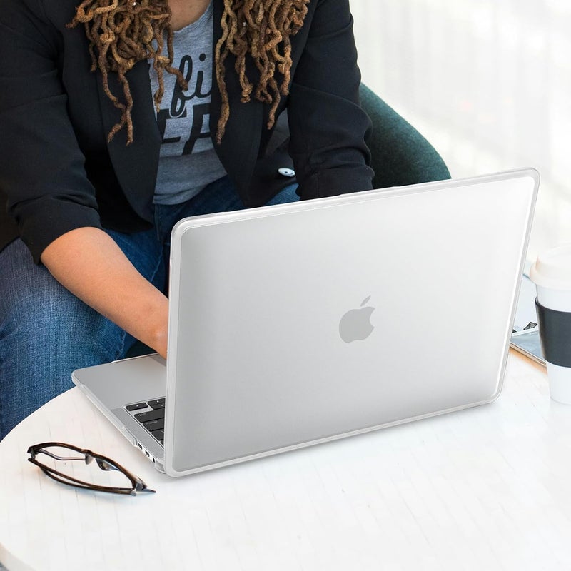 BlueSwan Anti-Cracking Hard Shell Case Compatible with MacBook Pro 13 inch, M2/M1 2025 2022-2017 A2338 A2289 A2251 A2159 A1989 A1706 A1708, Anti-Fingerprint Soft TPU Bumper, Frosted White - Image 3